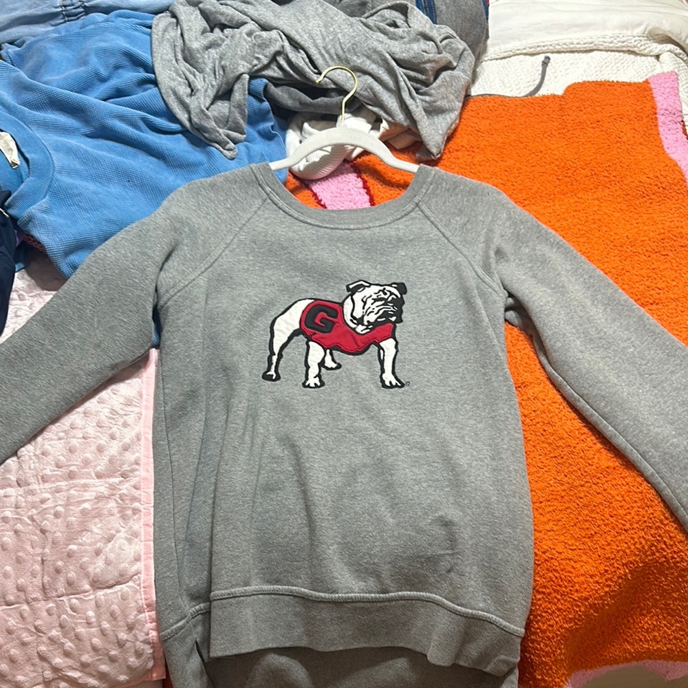 Gray Bulldog Graphic Sweatshirt